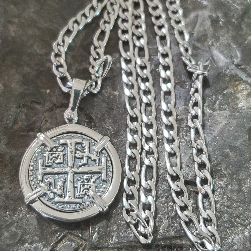 Atocha silver coin with chain